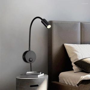 Wandlamp 3W LED-spotlicht Flexibele zwanenhals schansen Nachtkastje met schakelaar voor slaapkamer Woonkamer Decorverlichting