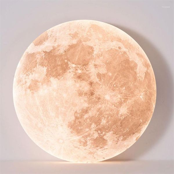 Lámpara de pared de 48cm, luz de techo de Luna grande y moderna, iluminación interior para dormitorio, sala de estar, luces de decoración nórdica Premium