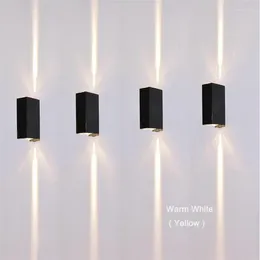 Wandlamp 4 stks/ partij 6W buitenled lampen vierkante waterdichte sconce op en neer zijkantverlichting