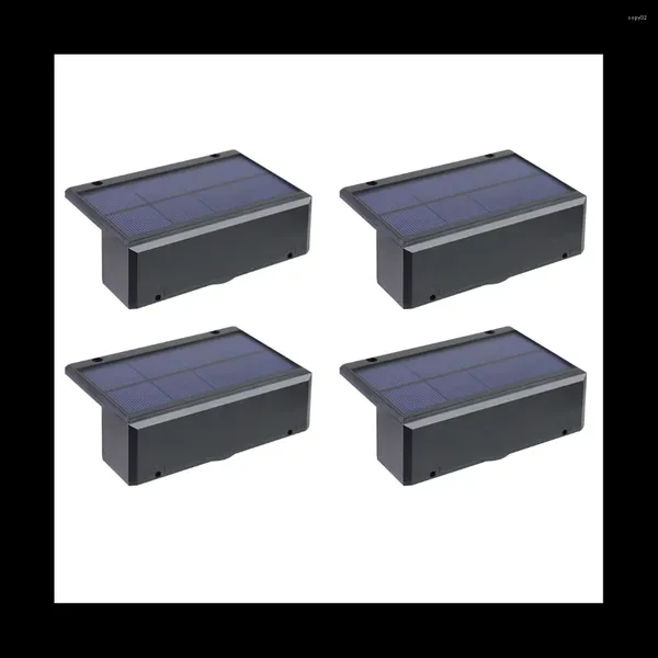 Lámpara de pared 4pcs Luz solar Luz solar Jardín Valla LED Escalera impermeable Arriba y abajo Patio Calle