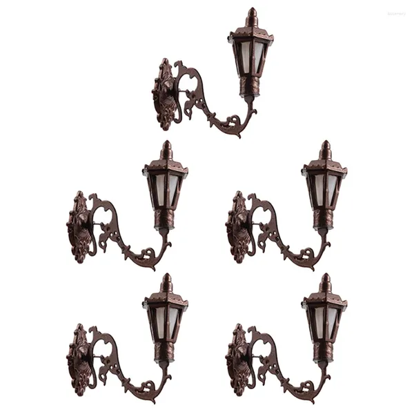 Lámpara de pared 5 piezas figuras decoración del hogar lámparas modelo miniatura DIY luces ornamento acero inoxidable más decoraciones ABS