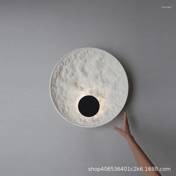 Lámpara de pared 50 cm Ligera de lujo Sala de estar simple Aisle Arte creativo Bedside El R Eclipse Resin