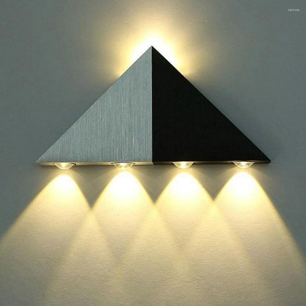 Lámpara de pared 5W cepillado negro plata doble cabezas LED arriba abajo luces a un lado pasillo sala de estar iluminación de noche