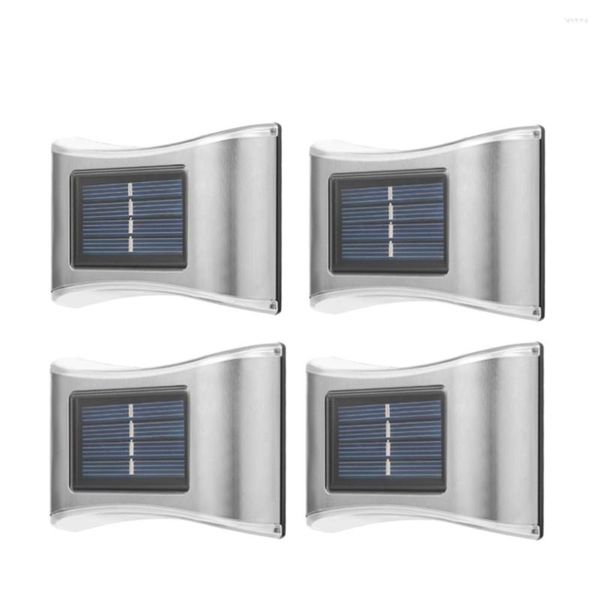 Applique murale 6 LED lampes de jardin extérieures solaires applique extérieure pour terrasse balcon clôture rue décorative (blanc chaud)