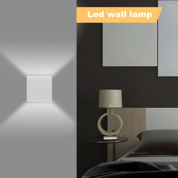 Lampe murale 6W / 10W chambre en aluminium Cube Porche Lumière étanche extérieure pour El Aisle Salon Villa Halway Balcony