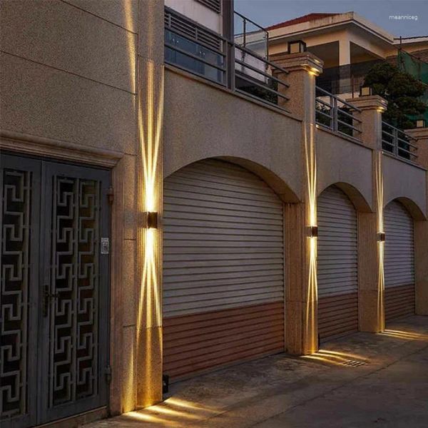 Applique murale 6W/18W lumière LED extérieur étanche jardin Double tête allée couloir escalier Triple faisceau rondelle