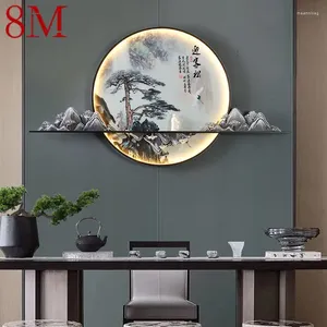 Wandlamp 8M Modern beeld binnen creatief Chinees landschap muurschildering achtergrond nachtkastje LED voor thuis woonkamer slaapkamer