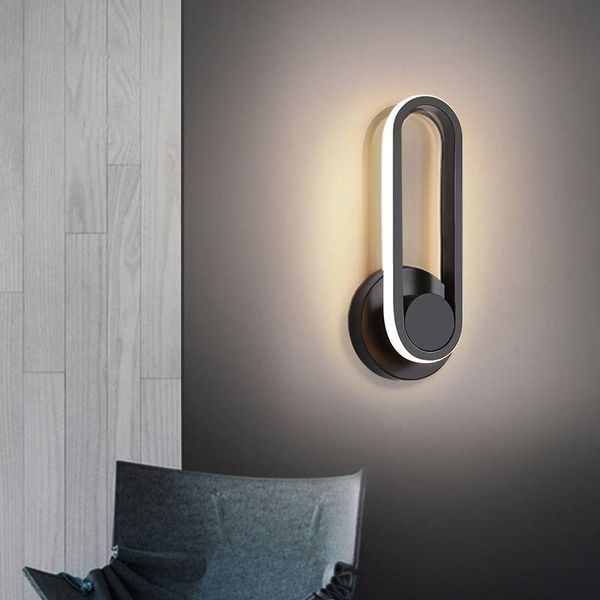 Lámpara de pared, luz LED acrílica, lámparas modernas, luces de decoración para mesita de noche, porche, espejo de baño, decoración del hogar, iluminación interior y exterior