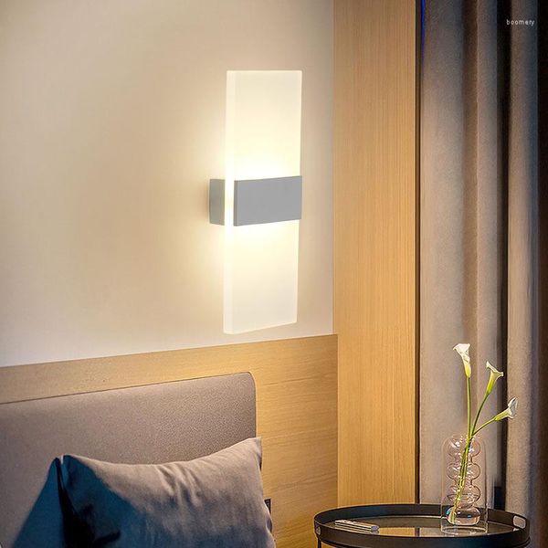 Lámpara de pared, luces LED acrílicas, instalación Interior moderna, accesorios de iluminación adecuados para dormitorio, mesita de noche, pasillo, escaleras, decoración para persona