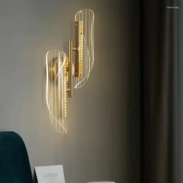 Lampe murale en acrylique salon chambre à coucher étude de salle à manger simplicité décoration LED Crystal Glass Creative Night Light