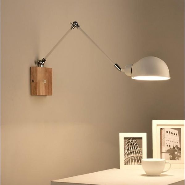 Lámpara de pared Ajustable Brazo plegable Lámparas Bar Industrial Retro Loft Sconce Estudio Lectura Dormitorio Decoración Lámparas de noche