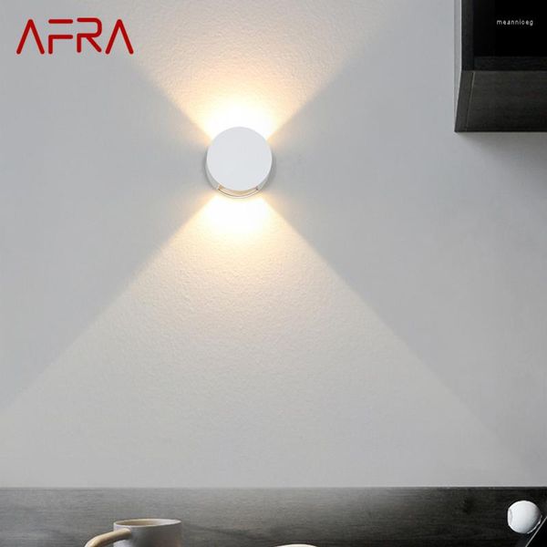 Lámpara de pared AFRA Contemporáneo Blanco LED Sconce Light Fuentes bidireccionales para comedor Sala de estar