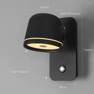 Wandlamp Aisilan LED dimbaar met aan/uit-schakelaar 3-CCT aanpassen en helderheid rotatie blaker voor nachtkastje woonkamer