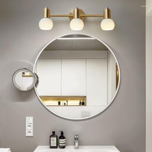 Applique tout cuivre salle de bain miroir avant lumière Simple moderne chambre coiffeuse vanité armoire