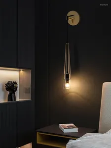 Wandlamp geheel koper postmodern licht luxe kristallen restaurant bar kroonluchter woonkamer achtergrond nachtkastje