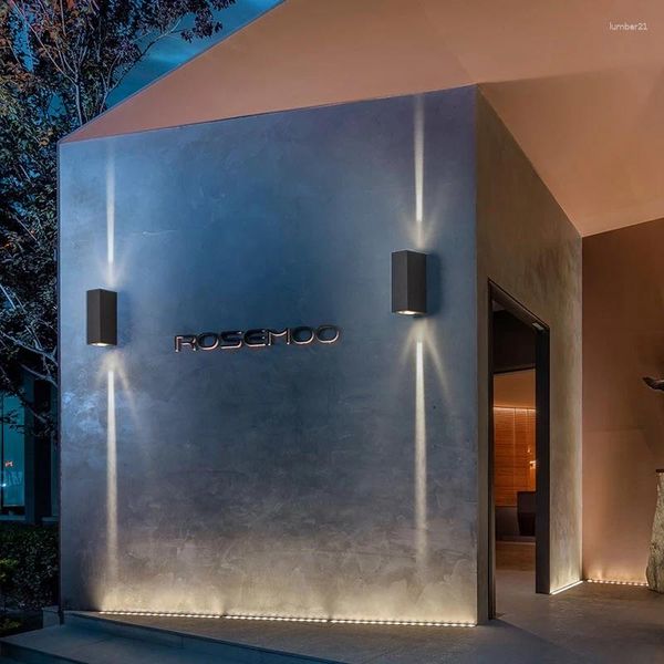 Lámpara de pared Luces de aluminio Forma redonda Casa Jardín Decoración de arte Moderno Impermeable El Pasillo LED al aire libre