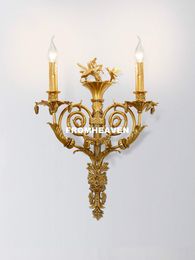 Wall Lamp Americal Copper Sconces Franse stijl Home Villa SCONCE Crystal Bedide Light Lighting D D