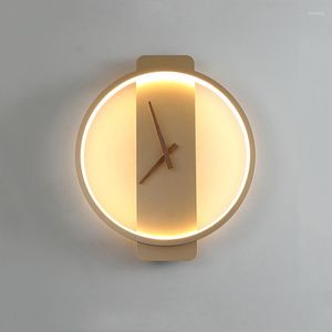 Wall Lamp American Led Acryl Clock Luxe Europese retro home Decoratie El Corridor Room Living Staircase Lights