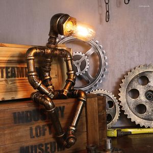 Wandlamp Amerikaanse Persoonlijkheid Creatieve Ijzeren Pijp Industrie Retro Stijl Koffiebar Bureau Water Robot