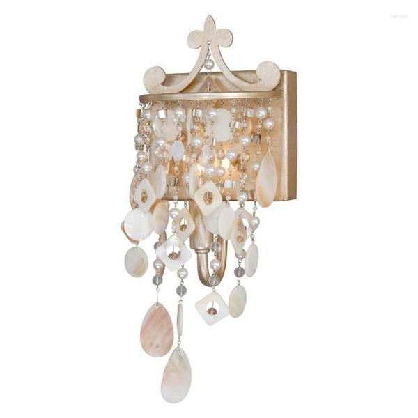 Applique murale américaine Shell lampes suspendues salon fille enfants nordique salle de bain miroir phare appliques lumière décor éclairage