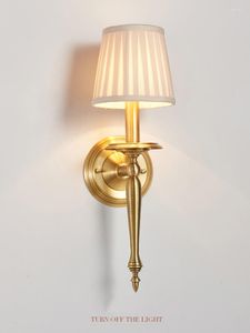 Muurlamp Amerikaans vintage messing licht kristal indoor lampen woonkamer koperen sconces armaturen klassieke slaapkamer spiegel