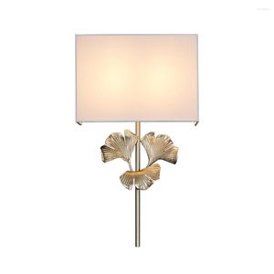 Lámpara de pared Diseño Art Deco Luces de decoración de vida Aplique de cobre AC110V 220V Lámparas de noche doradas