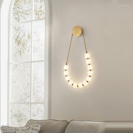 Wandlamp Art Deco LED Glas Ketting Zwart Goud Licht Schans Decor Arandela Externa Voor Slaapkamer Gang