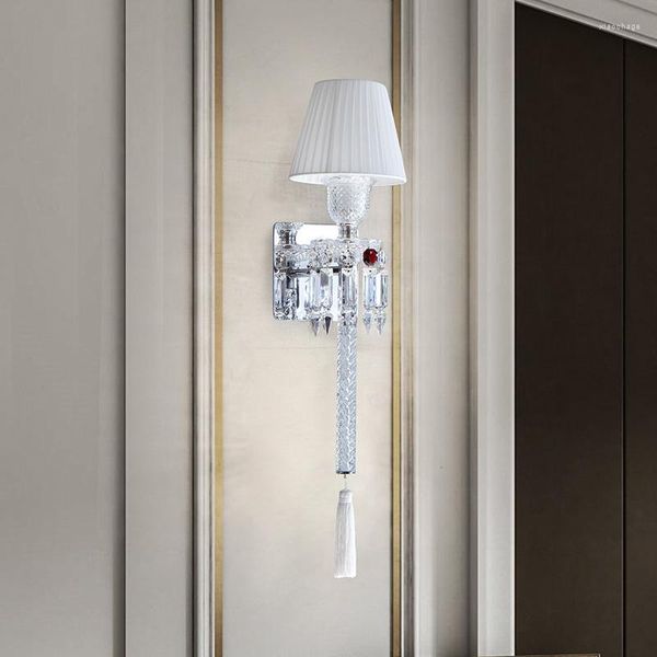 Applique Art déco Plus longs luminaires en cristal couloir intérieur LED applique El salon escalier chambre éclairage