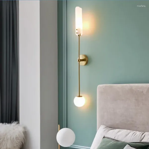 Lámpara de pared Diseño artístico 2 luces Sala de estar Gris/ámbar/Vidrio blanco Cafetería El Sconce Gold G9/E14 Bombilla Decoratio