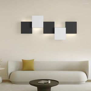 Wandlamp Kunst Design Geometrie LED Woonkamer Nachtkastje Gangpad Sfeer Schansen Opbouw Wit Zwart Metaal Verlichting