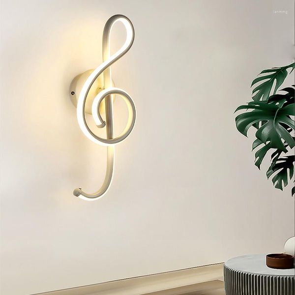 Lámpara de pared Nota de arte Dormitorio Sala de estar Comedor Estudio Pasillo Cafetería Interior Decorativo Luz Música Aula