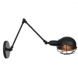 Lámpara de pared Balck Iron Rocker Loft luces accesorio decoración de baño Wandlamp LED Industrial Vintage apliques Murale luminaria