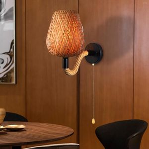 Wandlamp Bamboe Rotan Kunst Schans Verlichting Creatieve Chinese Stijl Modieus Standaard E26/E27 Houder Decoratief Handgemaakt