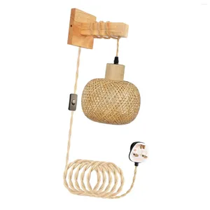 Wandlamp Bamboe Schans E26 Basismontage Handgeweven Boerderij Hangend Voor Slaapkamer Gang Badkamer Keuken Trap
