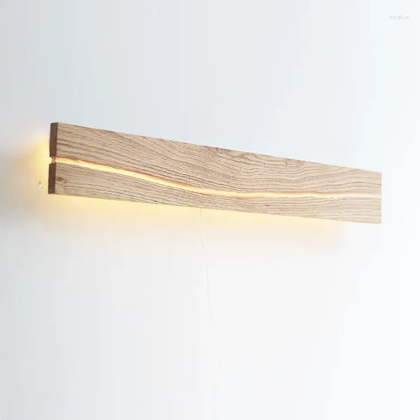 Lámpara de pared Bar Novedad Crack Madera Iluminación interior Nogal Roble Elm LED Aplique para estudio Dormitorio Pasillo Luz de resina