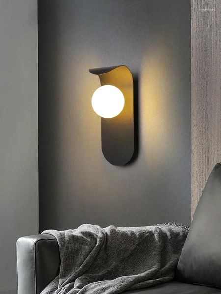 Lámpara de pared Dormitorio Mesita de noche Minimalista moderno Sala de estar Decoración Bombilla Estudio Pasillo Escalera 055