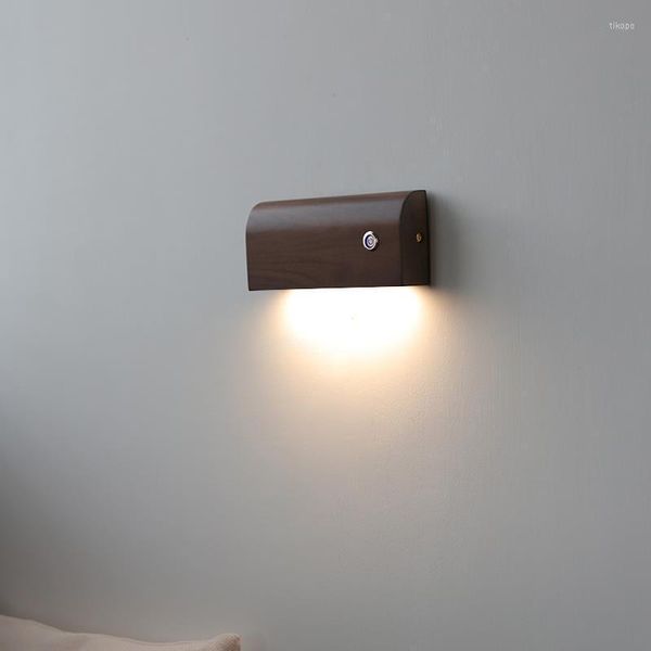 Lampe Murale Chambre Chevet TV Canapé Fond Amérique Du Nord Noyer Noir Bois