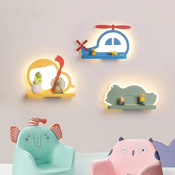Lampe murale Éclairage de chambre à coucher les lampes LED modernes pour bébé Lumières intérieures de chevet wandlamp luminaire ours de forme d'éléphant