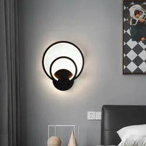 Wandlamp Nachtkastje Zwart-wit Licht Luxe Stijl Slaapkamer LED Creatieve Moderne Minimalistische Scandinavische Woonkamer El Aisle