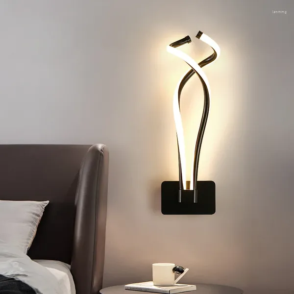 Lampe murale lampes de chevet de chambre à coucher léger luxe simple moderne Creative LED super brillant couloir de salon