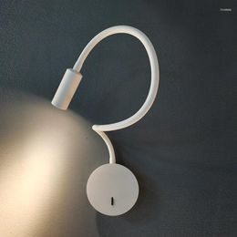 Lámpara de pared Lectura de cabecera Sustituto Simple Nórdico Creativo El Proyecto Carga retráctil del teléfono móvil