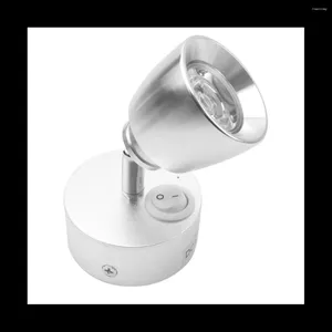 Lampe murale de chevet, projecteur de camping-car, interrupteur à Clip de lecture pour caravanes, bateaux, etc. (argent)