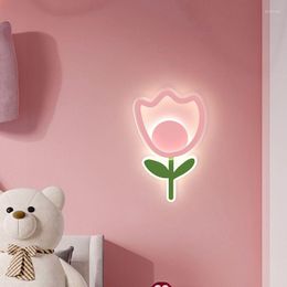 Wandlamp Nachtkastje Tulp Meisje Slaapkamer Licht LED Moderne Minimalistische Bloem Voor Verlichting Kinderkamer Woondecoratie Decor