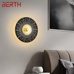 Lámpara de pared BERTH LED moderno nórdico creativo Simple negro Interior aplique de luz para decoración hogar sala de estar dormitorio cabecera