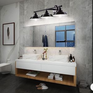 Applique Murale Noir Ferme Salle De Bains Luminaires 2-Lumières Avec Lumières Au-dessus Du Miroir 3-Lumières