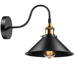 Wandlamp Zwarte industriële SCONCE LICHT BERBOUWHOUNDERS E27 GOOENECK VINTAGE MOUNT -verlichtingsarmatuur voor slaapkamer