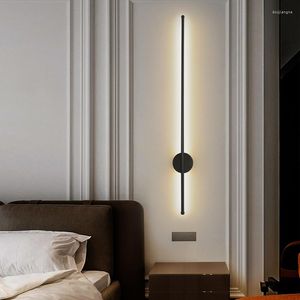 Wandlamp Zwart LED Verlichting Armatuur Voor Slaapkamer Sofa Achtergrond Indoor Lampen Blaker Gang Entree AC110-220V