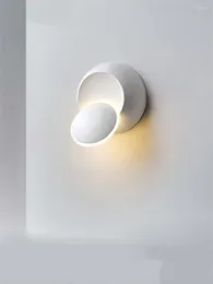 Applique murale LED rotative en noir et blanc, luminaire décoratif d'intérieur, idéal pour un salon, une chambre à coucher, une allée, une salle de bain ou un miroir