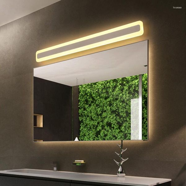 Lámpara de pared negra/blanca luz de espejo Led moderna 0,4 M-1,2 M tocador baño acrílico dormitorio AC90-260V