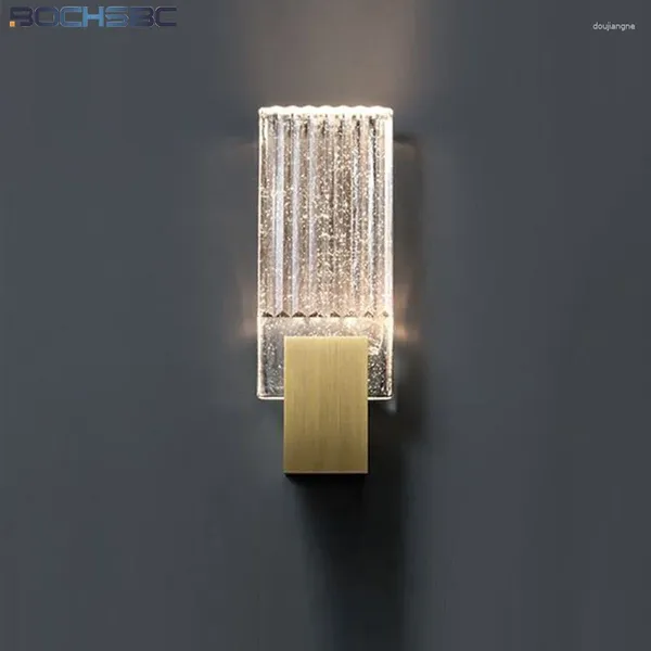 Lámpara de pared BOCHSBC Bubble Crystal K9 Lámparas El parche LED Pasillo Luz Arte moderno Estilo Decoración creativa Marco de galvanoplastia Espejo